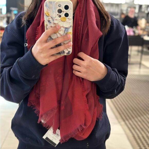 NWT Coach Horse And Carriage Print Border Oversized Square Scarf - Picture 5 of 5